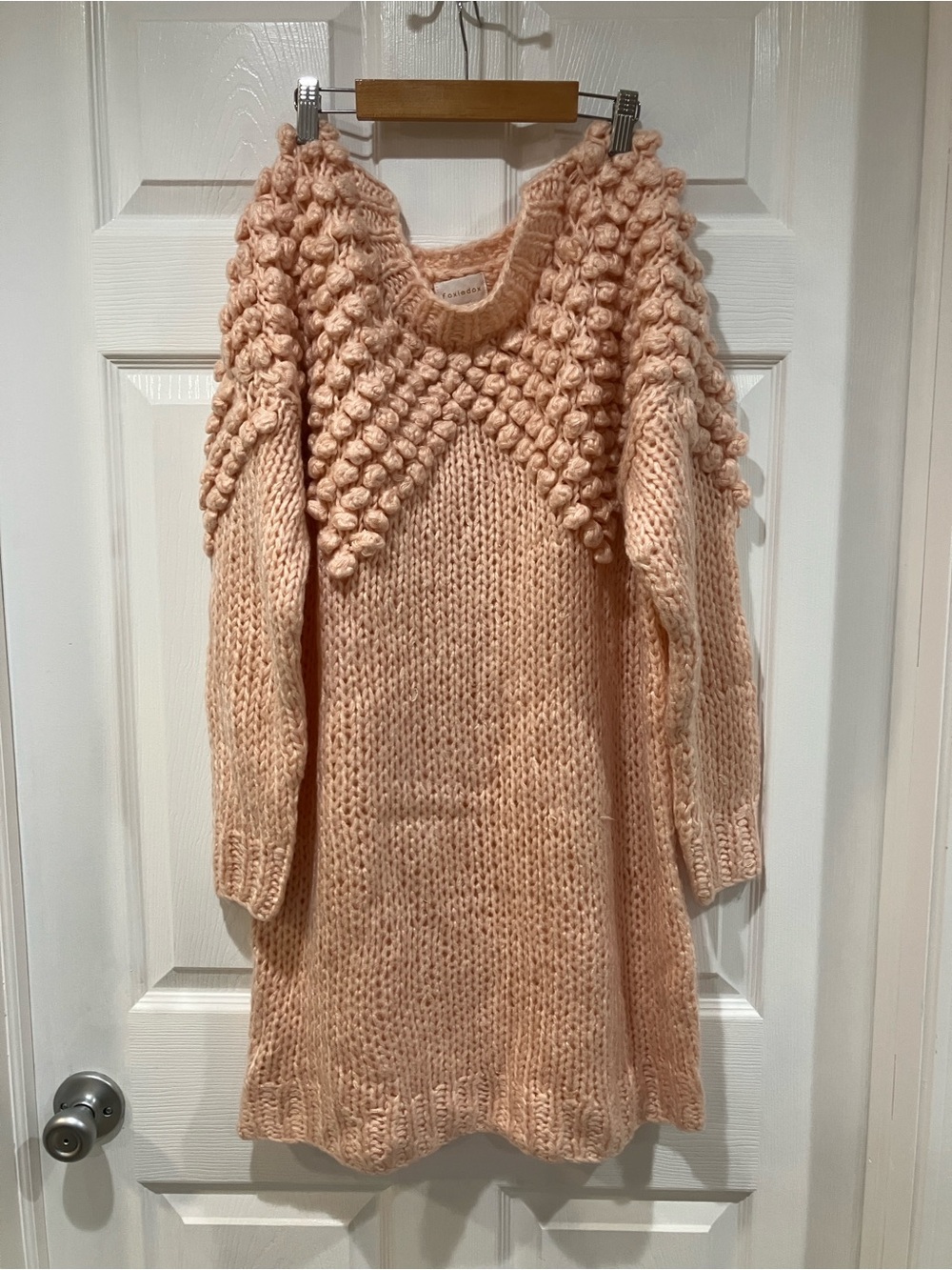 foxiedox Chunky Knit Sweater Dress - Peach Blush